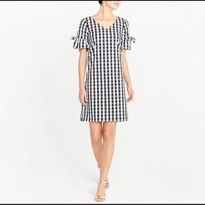 J crew Gingham ruffle dress Medium